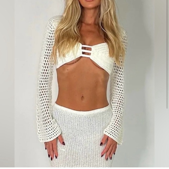 Green crochet set boho chic - Picture 1 of 5